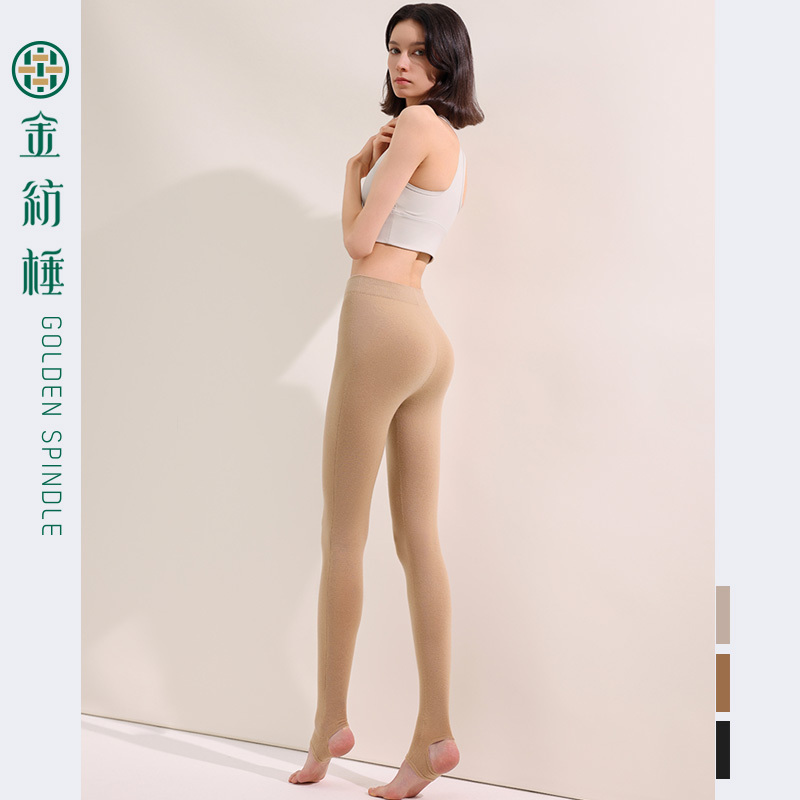 Jinfangchui Jinfangchui 6110L Medium-Thick Wool Leggings for Women, Fine-Spun Elastic Warm Slip-On Pants for Outer Wear in Winter