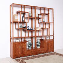 Display cabinet Duobao Pavilion tea display shelf Chinese solid wood antique shelf club decoration shelf academy