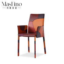 Masfino minimalist modern designer Creative Fashion Collage Leather Casual Chair Hotel Bar Chair Home Dining Chair
