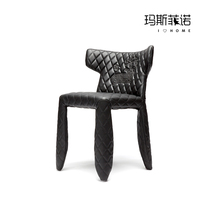  MSFN modern modern designer monster printing Lingge horn dining chair Dining room Living room study desk chair