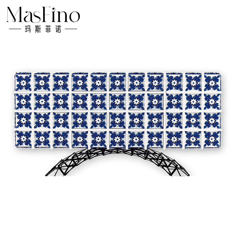 Masfino Red Living Room Light Luxury Simple Modern Cabinet Locker Blue Flower Cube