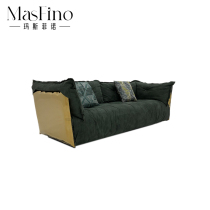 Masfino Modern Design Creative Fashion Original Frosted Leather Balloon Stainless Steel Sofa Full Leather Living Room Villa