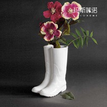 MSFN Modern Designer Nets Red Gold Plated Vases Ceramic Rain Shoes Umbrella Stand Dry Flower Decoration Pendulum