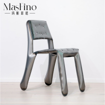 Masfino Nordic Single Chair Designer Profiled Stainless Steel Dining Chair Brief Living Room Modern Net Red Chair Furniture