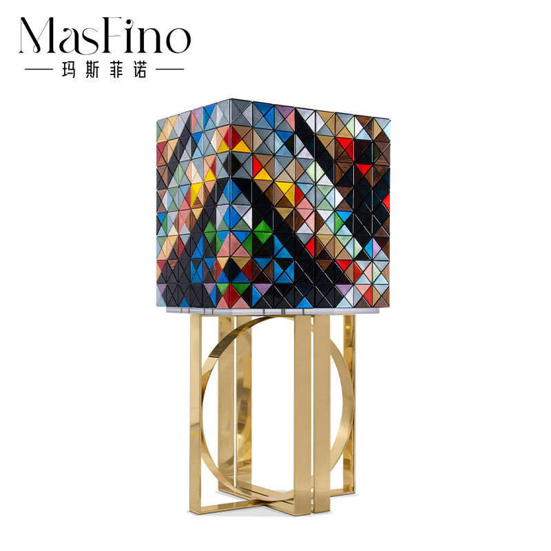 Masfino Italian Light Luxury Stainless Steel Living Room Pixel Cabinet House Cabinet Cabinet Cabinet