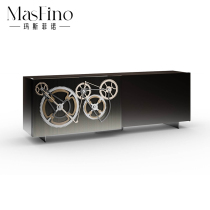 Masfino Modern Modern Creative Big Ben Geardine Meal Cabinet Villa Grand Floor Industrial Window Cabinet Living Room