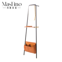 Masfino Modern Simple Floor Cloth rack Stellar Shelf Mirror Accessories Frame Red Living Room Art