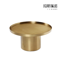  MSFN brass side coffee table Nordic pastoral simple household small table Villa model room metal high-end furniture