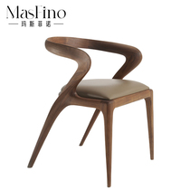 Masfino New Chinese Hiroshima Dining Chair Italian Minimal Restaurant Armchair Designer Creative Hotel Model Room