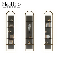 Masfino Italian Minimum Open LED Lighting Show Archives Aeronautical Aluminum Alloy Decorative Frame Wall Decoration