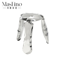 Masfino Modern Balloon Stool Blow Creative Personality Short Bench Living-room Extremely Simple Stainless Steel Color Changing Shoes Stool Metal