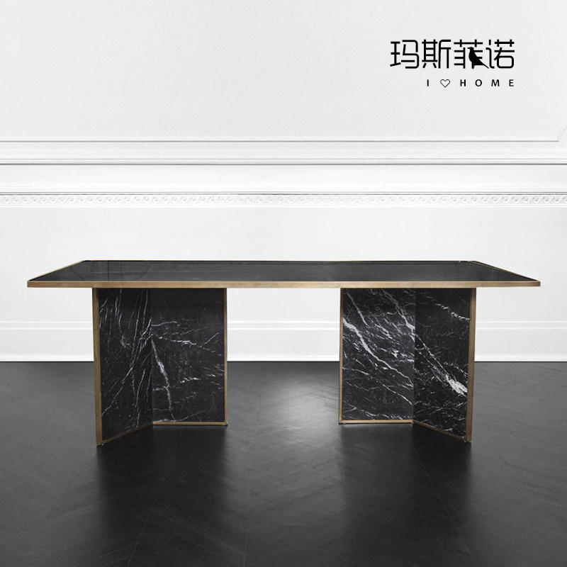 MSFN Modern Luxury Modern Modern Modern Marble Metal Border Multi-person Table Restaurant