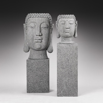 Nordic style simple large FRP Buddha head flower pot ins creative ornaments Living room set combination floor vase