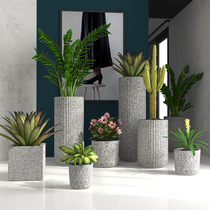Nordic large FRP combination flower pot Shopping mall Hotel vase Indoor and outdoor floor-to-ceiling decorative flower box large potted plant