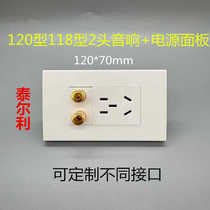 120 type 118 type 2-pin audio power wall socket 10A five-hole two-three plug with 5 1 surround speaker panel