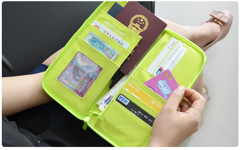 Wellhouse đa chức năng gói tài liệu vé máy bay giữ hộ chiếu túi xu ví gói - Ví / chủ thẻ các mẫu ví nam đẹp