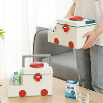 Home Medicine Medical box Hand Large Number of Contained Storage Tank Ambulance Model Large Capacity Plastic Medicine Box