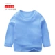 Áo thun bé gái cotton dài tay đáy quần 2018 xuân hè mới 6 bé gái đáy áo sơ mi cổ tròn giản dị