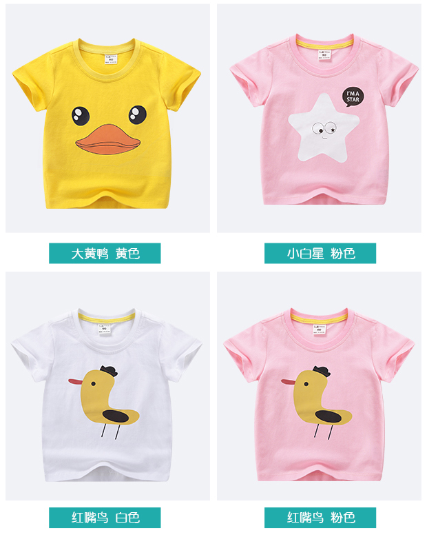 Áo thun ngắn tay cho bé 2018 Mùa hè Lớp A Phim hoạt hình Cậu bé mùa hè Top 3 Cotton Baby Girls Casual nửa tay áo thời trang trẻ em cao cấp