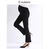 惠葆 Зимние черные бархатные эластичные штаны с поддержкой живота для беременных, высокая талия, большой размер