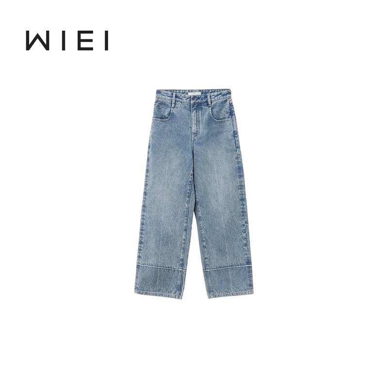 《Wi Ei》Split Denim*Row*100% Cotton Vtg Washed Slimming Jeans W25403142