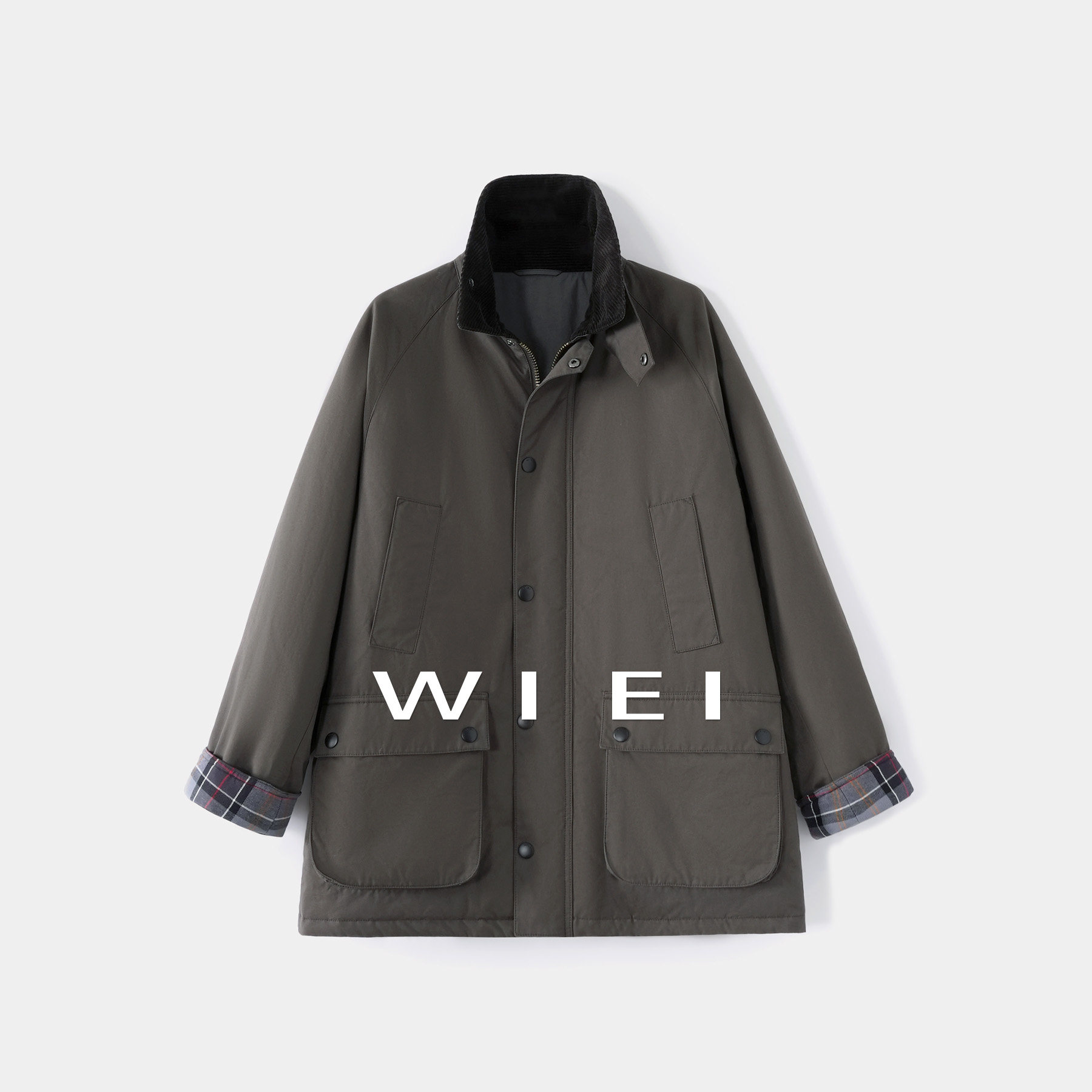 《WI EI》Áo khoác kiểu chuồng trại cổ điển mùa đông ấm áp với lớp lót bông 3M, dày dặn, chống gió và ấm áp W26106167