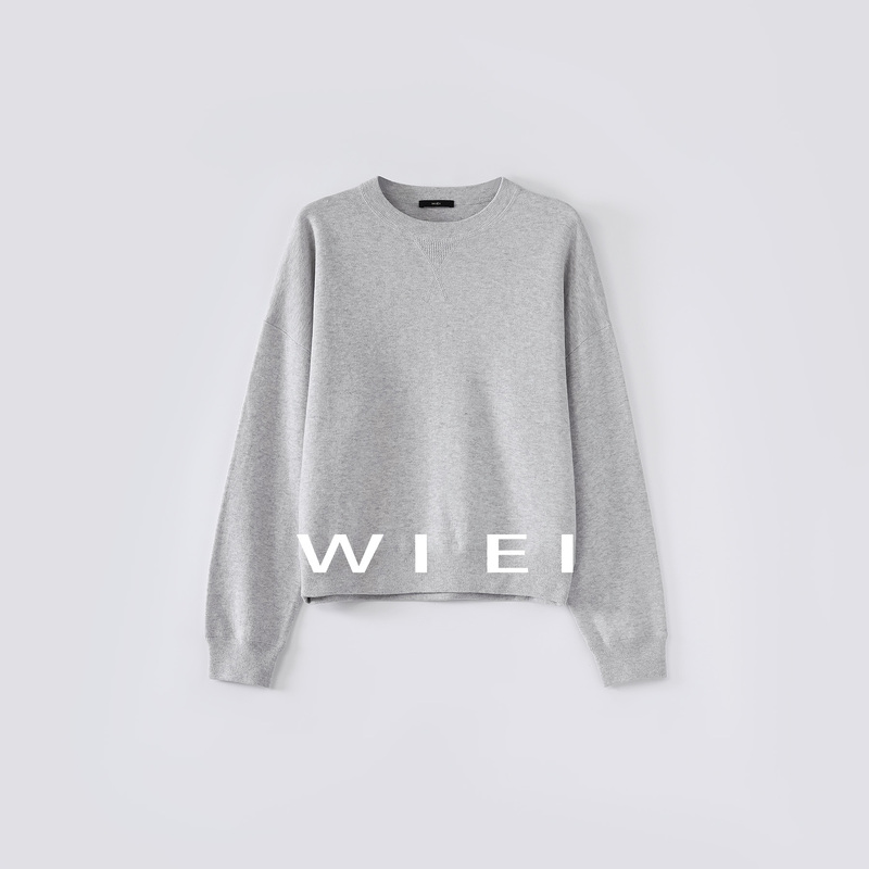 《Wi Ei》 Densely Woven Cashmere + Cotton Relaxed Old-Money Artistic Comfortable Knit Sweater W26109406