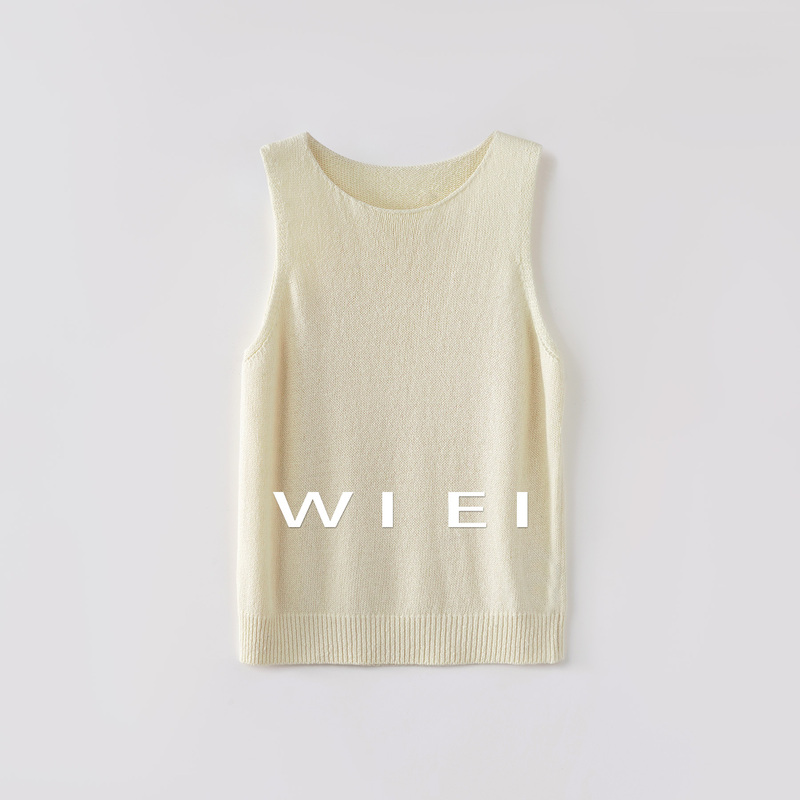 《Wi Ei》Pure Fruit Puree* Herbalife 100% Tussah Silk Breathable Sleeveless Round Neck Knitted Vest W26109250