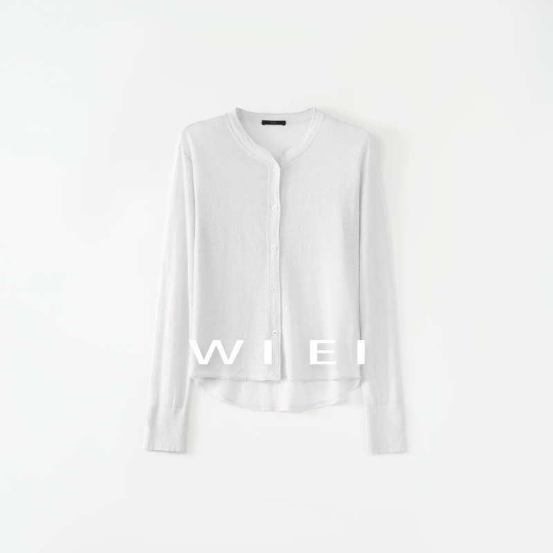 《Wi Ei》Cream Diary* Linen Dry and Breathable R0W Style Henry Collar Short Cardigan W26109281 《Wi Ei》Cream Diary* Linen Dry and Breathable R0W Style Henry Collar Short Cardigan W26109281