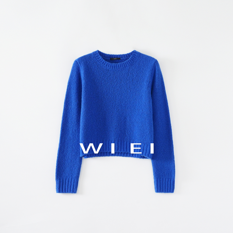 《Wi Ei》 Milk Sweater* Wool + Cashmere Round Neck Soft and Versatile Short Knitted Sweater W26109459