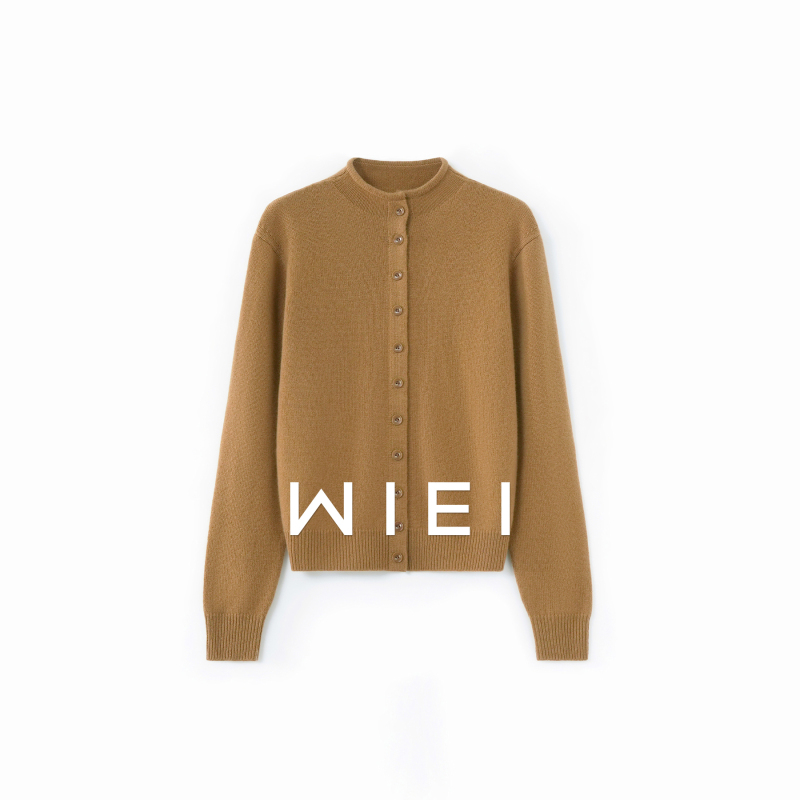 Rongrong Wiei Caramel Cream Consinee 100% Cashmere Relaxed Multi-Button Knit Cardigan W26314033 Rongrong Wiei Caramel Cream Consinee 100% Cashmere Relaxed Multi-Button Knit Cardigan W26314033