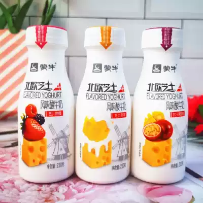 Mengniu Nordic cheese yogurt 220g flavor sour milk Original Mixed Berry Mango Passion fruit breakfast milk