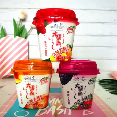 Yili big fruit yogurt 260g4 12 cups flavor fermented milk strawberry Mulberry Yellow Peach Strawberry Mango Yellow Peach