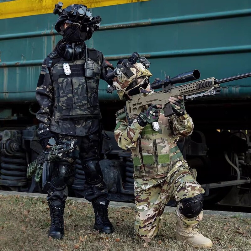 Weilong Camouflage Uniform Set for Children, New Year's Day Camouflage Performance Clothing, Military Training, Summer Camp, Outdoor Activities, Camouflage Tactical Uniform
