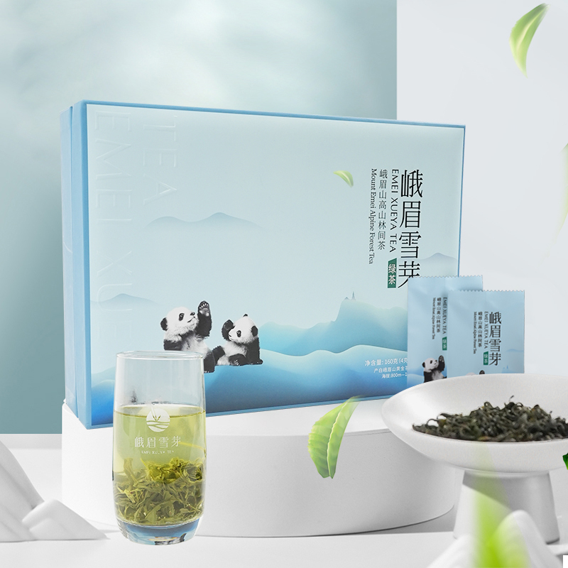 Emei Xueya High Mountain Green Tea 160g Spring Tea Green Tea Sichuan Tea Gift Box for Gifting to Elders