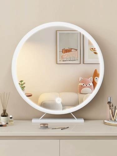 Умный легкий настольный кремовый туалетный столик с подсветкой для спальни, зеркало, популярно в интернете