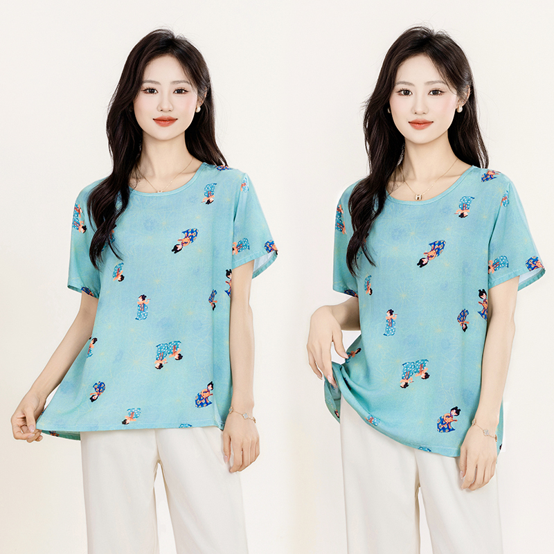 Cotton Silk Vest, Large Size, Loose Fit, Non-Sticky Sweatshirt, Short-Sleeved Top, Slimming, Versatile, New Summer Style 2026, Mom's Pajamas Cotton Silk Vest, Large Size, Loose Fit, Non-Sticky Sweatshirt, Short-Sleeved Top, Slimming, Versatile, New Summer Style 2026, Mom's Pajamas