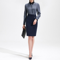 Business Positive Dress Career Suit Womens Fashion Commute Interview Autumn Dress Temperament with Able Long Sleeve Worksuit Jacket Dress