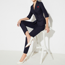 Hide Cyan Western Suit Professional Dress Striped Suit Suit Home Consultant Work Clothes Woman Able Temperament Sales Tooling