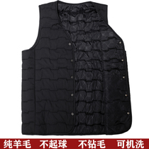 Young mens cotton canon shoulder thickened cotton vest in autumn and winter warm waistcoat pure wool waistcoat Daddy Caede jacket