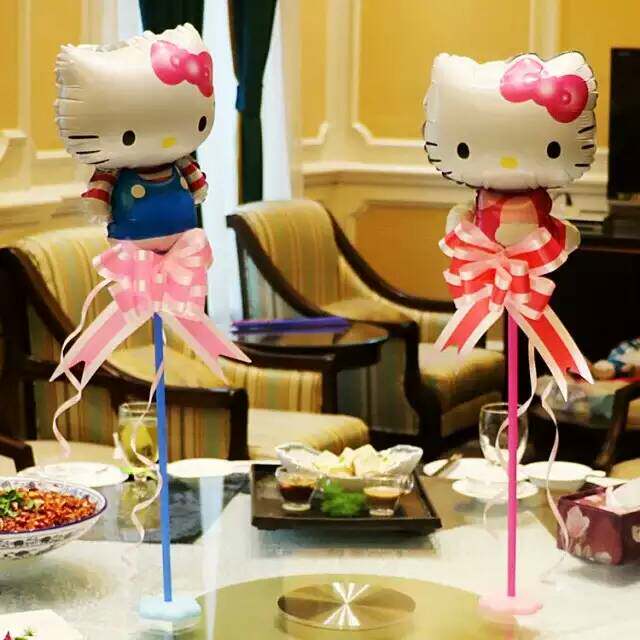 Baby Age 100 Born Birthday Dinner Table Cartoon Balloons 100 Days Old Arrangement Cute Animal Table Floating Balloons