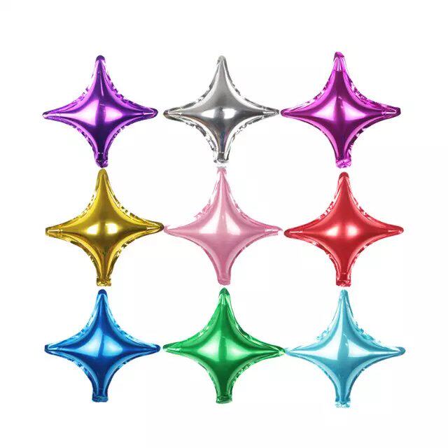 10 Inch Four-corner Star Aluminum Film Balloon Christmas Company Annual Meeting New Year's New Year's New Year's Eve Decorative Four-corner Balloon
