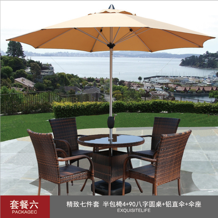 Wicker ghế ba mảnh giải trí bàn ghế kết hợp mây ngoài trời đồ nội thất ngoài trời mây ban công bàn ghế - Đồ gỗ ngoài trời ghế cà phê ngoài trời