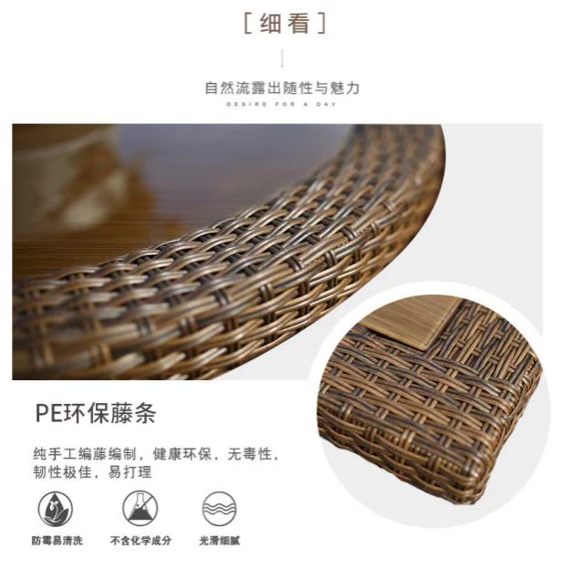 Wicker ghế ba mảnh đồ nội thất sân vườn ngoài trời thanh giải trí thanh thời trang ghế thanh mây bàn ghế kết hợp có thể được trang bị với ô - Đồ gỗ ngoài trời