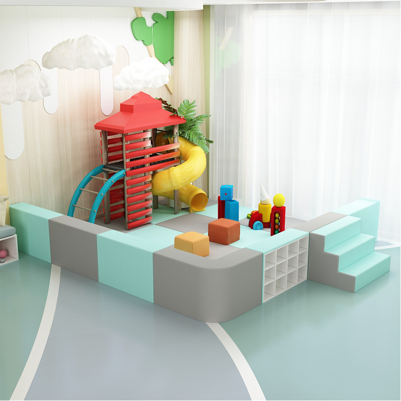 Early education kindergarten children's playground rectangular guardrail indoor ocean ball pool sand pool soft bag anti-collision fence stool