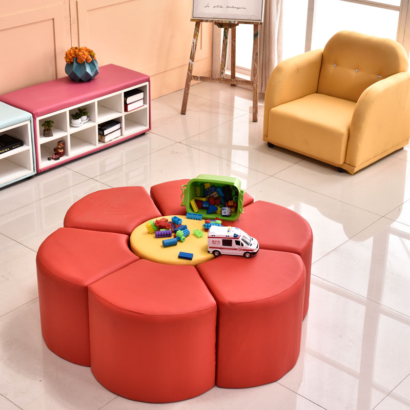 Early education kindergarten soft bag stool waiting rest area personality creative combination special-shaped stool cartoon flower sofa stool