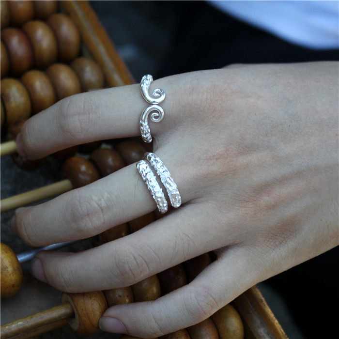 Pure Silver Tight Stirrups for Golden Stirrups Lovers Rings for men and women a couple to Zunbao to the commandment of the Lord of the Rings and the end of the ring