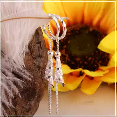 Sterling silver earrings female temperament earrings Korean simple personality tide long version of ear refining Joker face thin autumn winter earrings