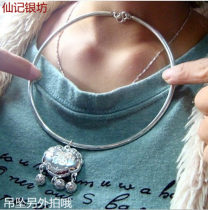 Handmade custom 999 foot silver vintage sterling silver collar ladies sterling silver glossy solid collar necklace baby