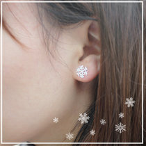 Foot silver earrings S990 silver female Christmas snowflake elk four leaf clover earrings star earrings for birthday gift